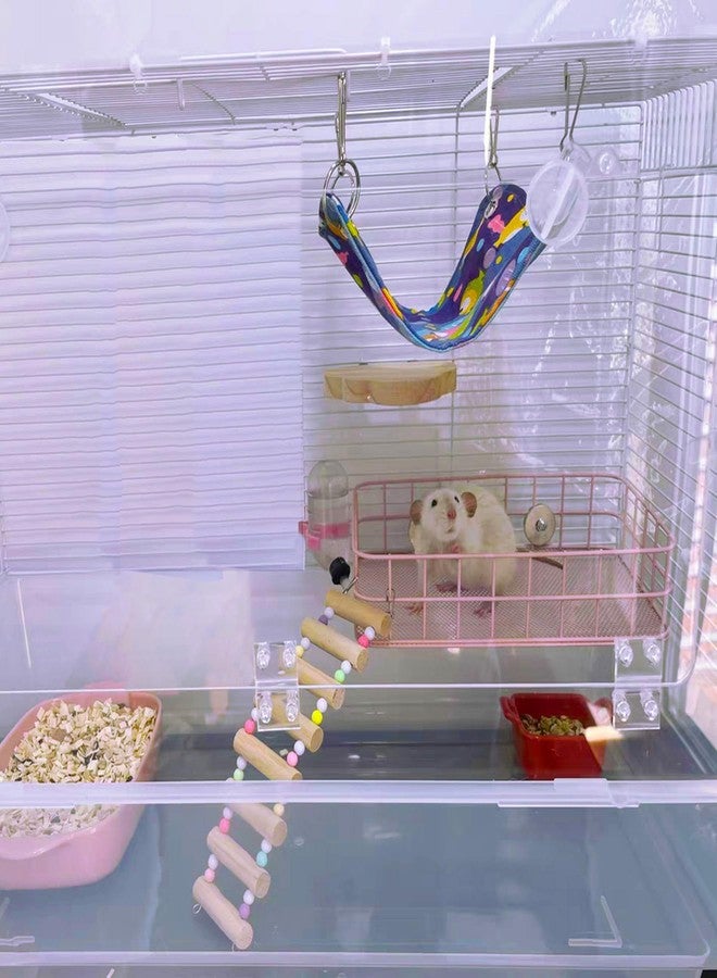 JSLZF Rat Cage Platform Accessories Hanging Rat Ledge Metal Ferret Hammock Squirrel Cage Bed Small Animal Habitat for Hamster, Sugar Glider - Image 2